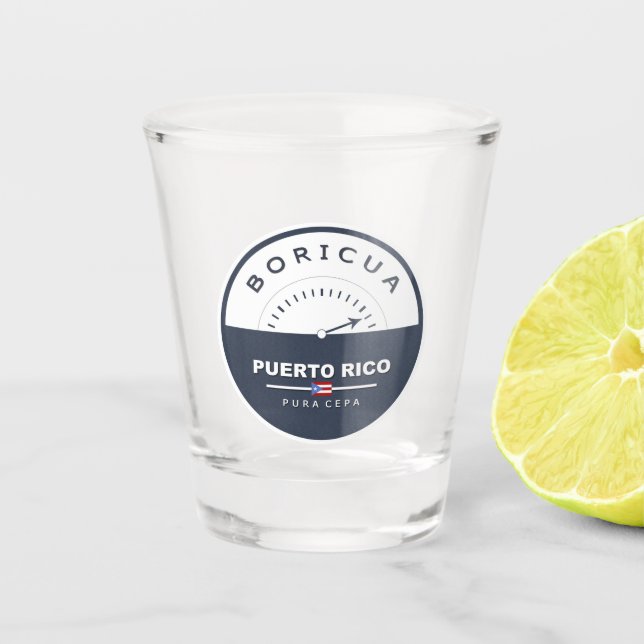 Puerto Rico Boricua de Pura Cepa Shot Glass (Front)