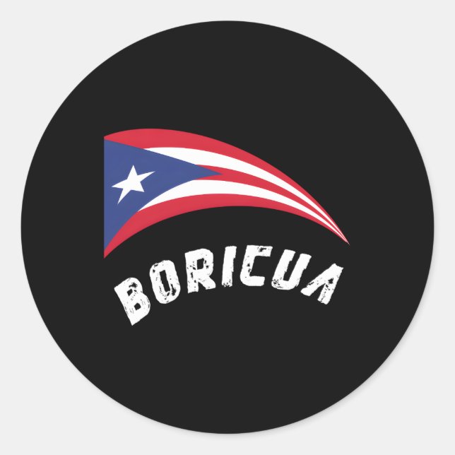 Puerto Rico Boricua Flag Pride Puerto Rican Classic Round Sticker (Front)