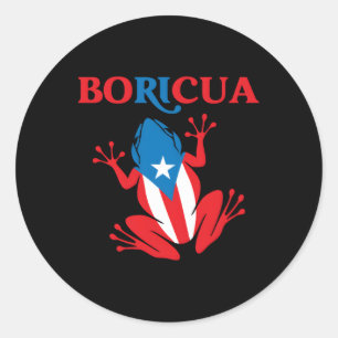 Puerto Rico Boricua Pride Coqui Flag Classic Round Sticker