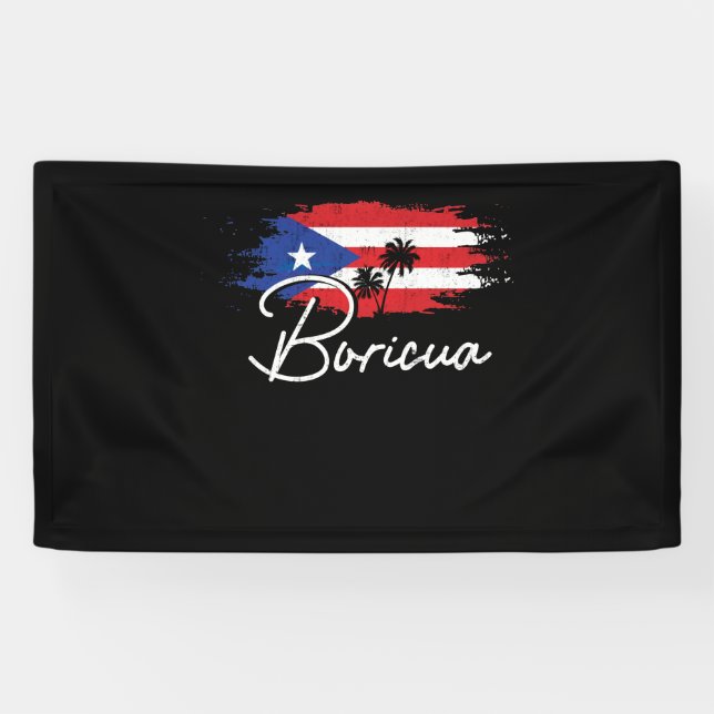 Puerto Rico Boricua Puerto Rican Flag Pride Banner (Horizontal)