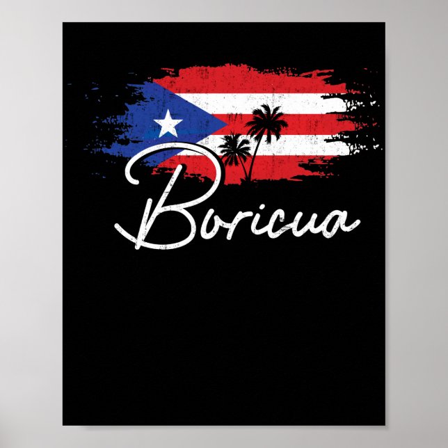 Puerto Rico Boricua Puerto Rican Flag Pride Poster (Front)