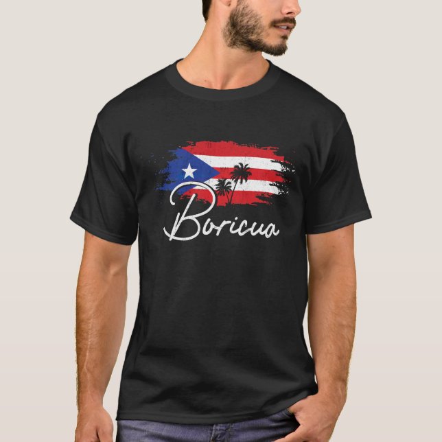 Puerto Rico Boricua Puerto Rican Flag Pride T-Shirt (Front)