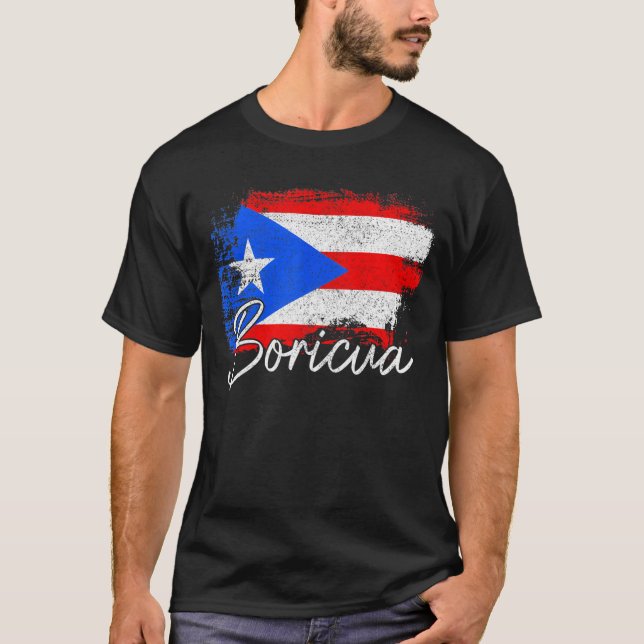 Puerto Rico Boricua Puerto Rican Flag Pride T-Shirt (Front)