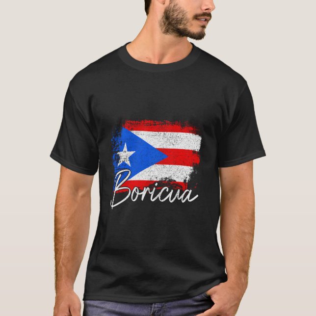 Puerto Rico Boricua Puerto Rican Flag Pride T-Shirt (Front)