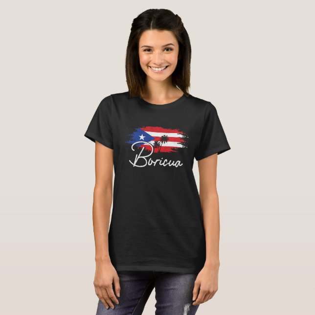 Puerto Rico Boricua Puerto Rican Flag Pride T-Shirt (Front Full)