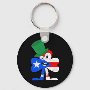 Puerto Rico Boricua St Patricks Day Shirt Key Ring