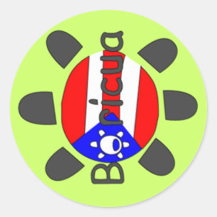 Puerto Rico Boricua Symbol Classic Round Sticker