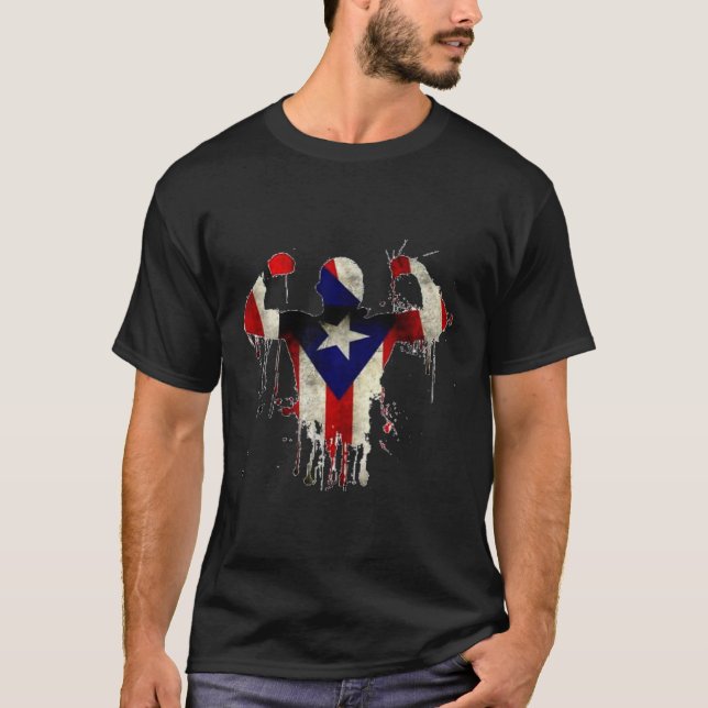 Puerto Rico Boxing Gloves Boxeo Shirt Ropa Uni  (Front)