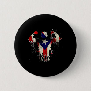 Puerto Rico Boxing Gloves Boxeo Shirt Ropa Uni  6 Cm Round Badge