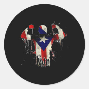 Puerto Rico Boxing Gloves Boxeo Shirt Ropa Uni  Classic Round Sticker