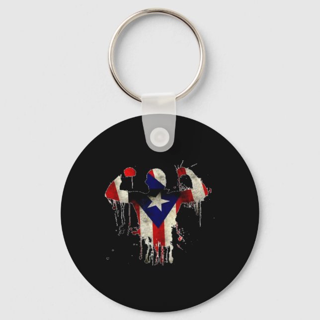 Puerto Rico Boxing Gloves Boxeo Shirt Ropa Uni  Key Ring (Front)
