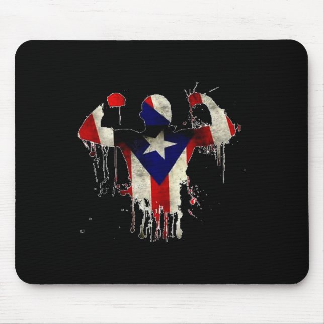 Puerto Rico Boxing Gloves Boxeo Shirt Ropa Uni  Mouse Mat (Front)