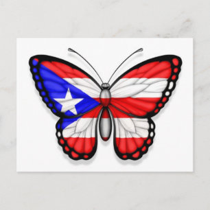 Puerto Rico Butterfly Flag Postcard
