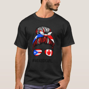 Puerto Rico Canada Flag Puerto Rican Canadian Mess T-Shirt