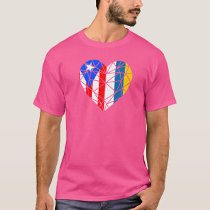 Puerto Rico Canary Islands Flag Boricua Heart Brot T-Shirt