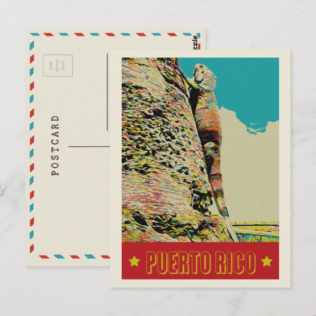 Puerto Rico, Caribbean iguana Postcard (Front/Back)