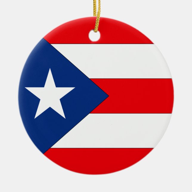 Puerto Rico Ceramic Tree Decoration (Front)