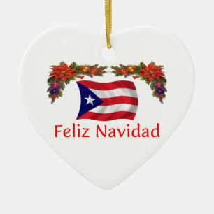 Puerto Rico Christmas Ceramic Tree Decoration