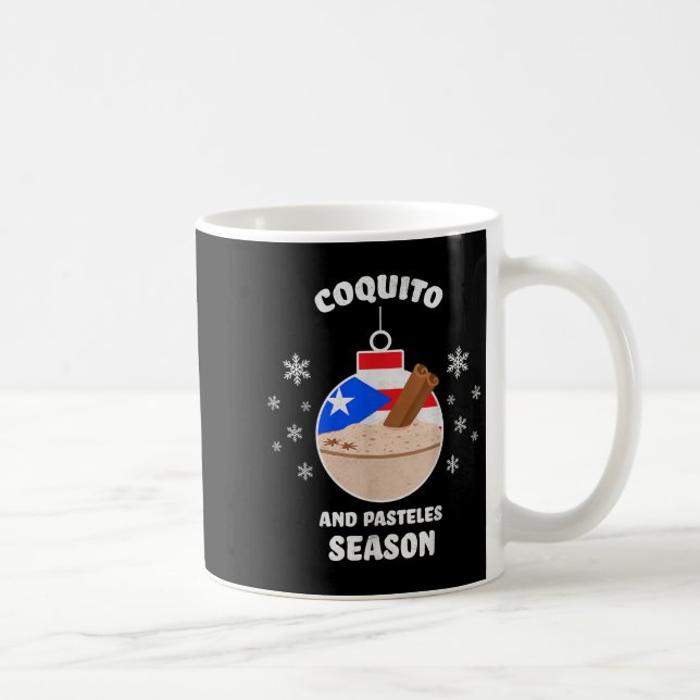 Puerto Rico Christmas Coquito And Pasteles Season  Coffee Mug (Right)