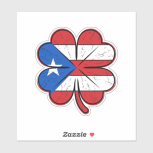 Puerto Rico Clover Flag Vintage Engraving Vector D