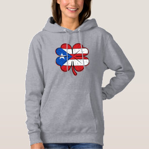 Puerto Rico Clover Flag Vintage Engraving Vector D Hoodie
