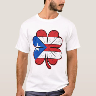 Puerto Rico Clover Flag Vintage Engraving Vector D T-Shirt