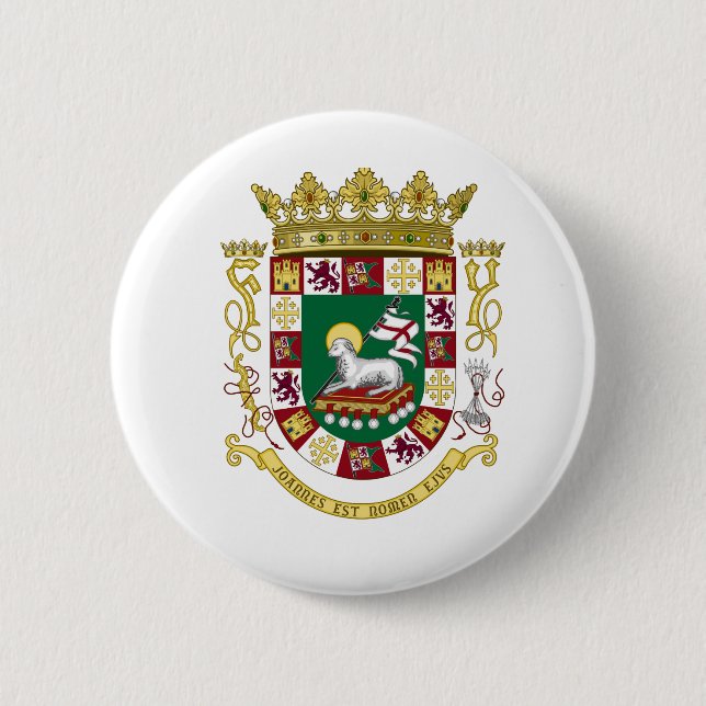 Puerto Rico Coat of Arms 6 Cm Round Badge (Front)