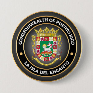 Puerto Rico Coat of Arms 7.5 Cm Round Badge