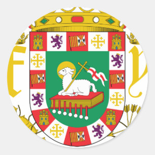 Puerto Rico Coat Of Arms Classic Round Sticker