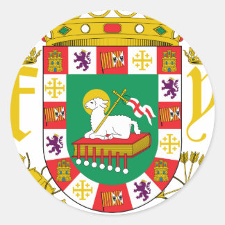 Puerto Rico Coat Of Arms Classic Round Sticker