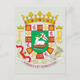 Puerto Rico Coat of Arms detail Postcard