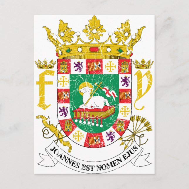 Puerto Rico Coat Of Arms Postcard (Front)