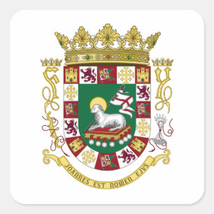 Puerto Rico Coat of Arms Square Sticker