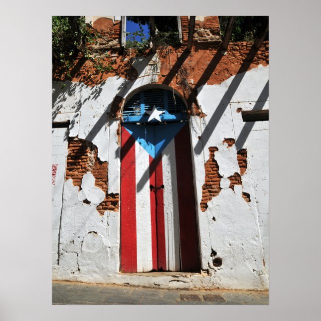 Puerto rico  colour flag poster (Front)