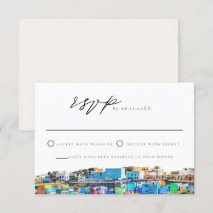 PUERTO RICO Colourful Buildings Skyline RSVP Card