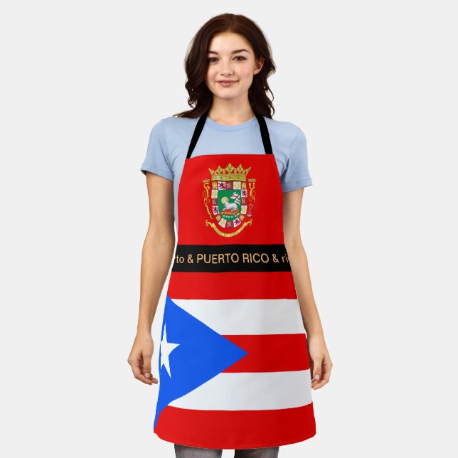 Puerto Rico Cooking, Puerto Rican Flag Chefs Apron (Worn)