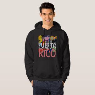 Puerto Rico Cool Graffiti Mural Hoodie, Men's Hoodie