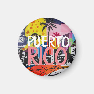 "Puerto Rico" Cool Graffiti Mural Magnet
