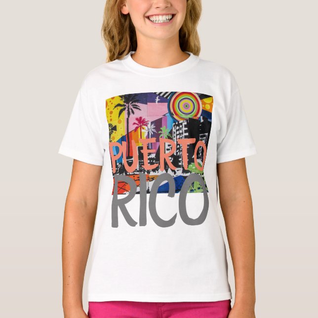 Puerto Rico Cool Graffiti Mural Shirt, Girl's 3 T-Shirt (Front)
