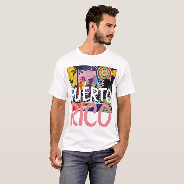 Puerto Rico Cool Graffiti Mural Shirt, Men's 2 T-Shirt (Front Full)