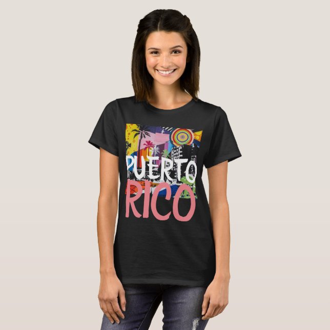 Puerto Rico Cool Graffiti Mural Shirt, Women's T-Shirt (Front Full)