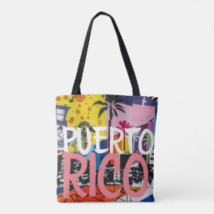 Puerto Rico Cool Graffiti Mural Tote Bag