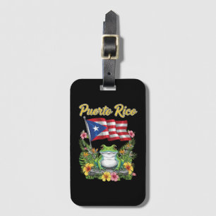 Puerto Rico Coquí Frog Boricua Pride Luggage Tag