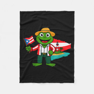 Puerto Rico Coqui Frog Flag Shirt For Men Women Ki Fleece Blanket