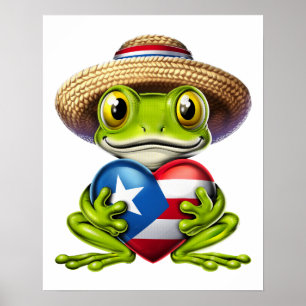 Puerto Rico Coqui Frog Poster