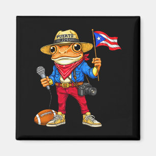 Puerto Rico Coqui Frog Street Music Football Boric Magnet
