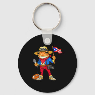 Puerto rico coqui frog street music footballPuerto Key Ring