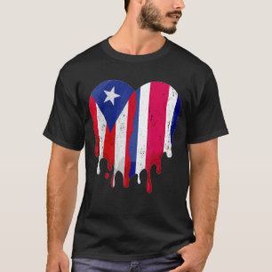 Puerto Rico Costa Rica Flag Heart Grown Patriot Co T-Shirt