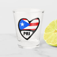 Puerto Rico Country Code Flag Heart, PRI
