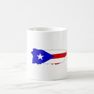 puerto rico country flag map coffee mug